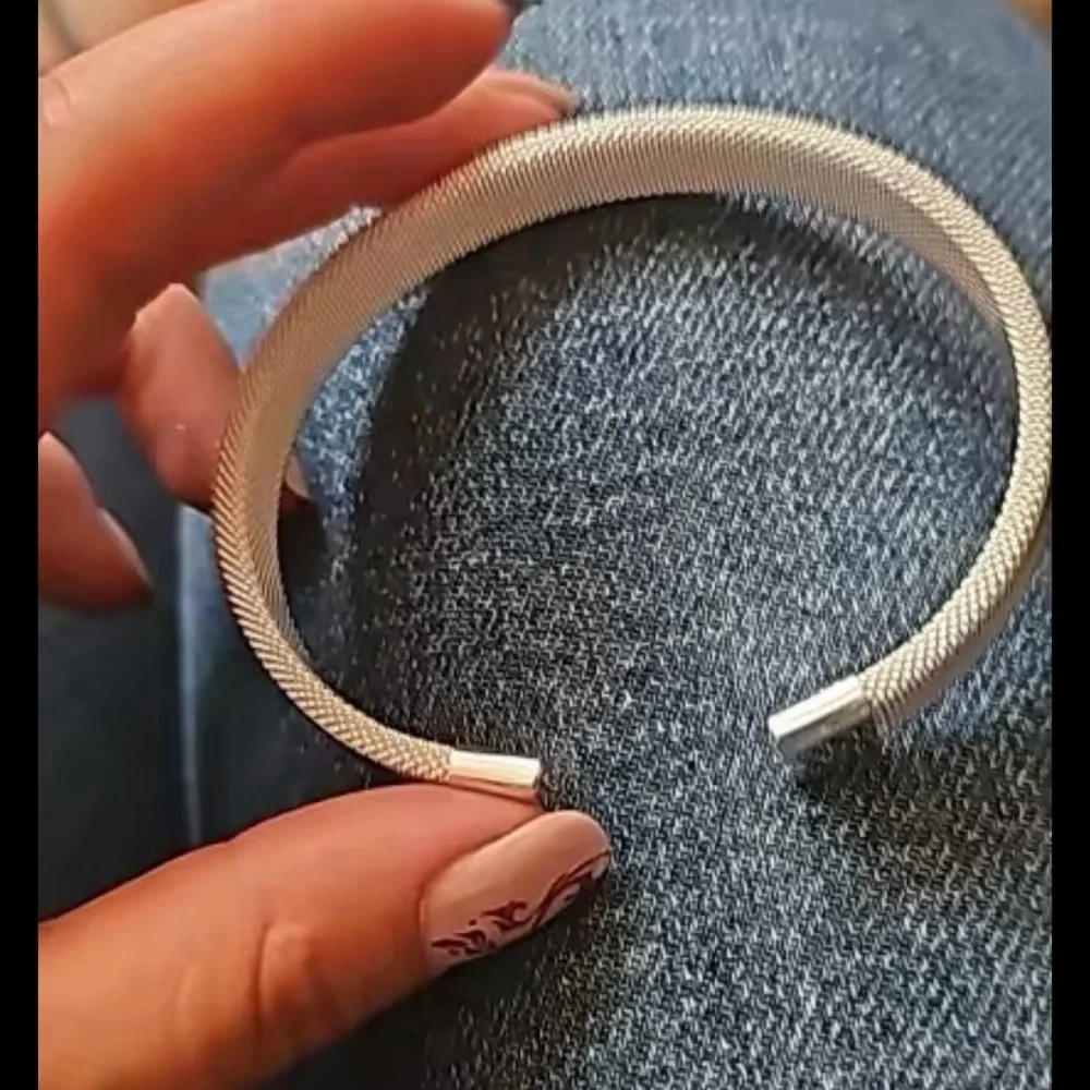 Silver Mesh For Men and Women Bangle Cuff Bracelet